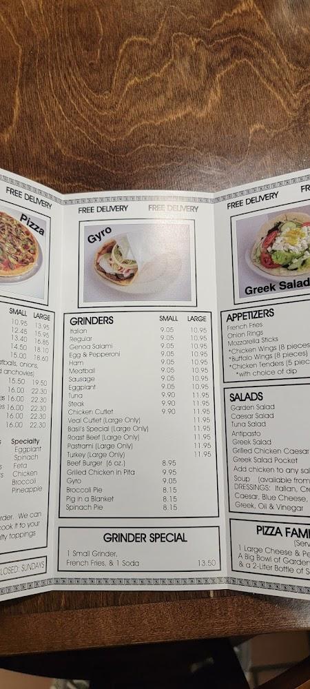 Basil's Pizza Menu image 3